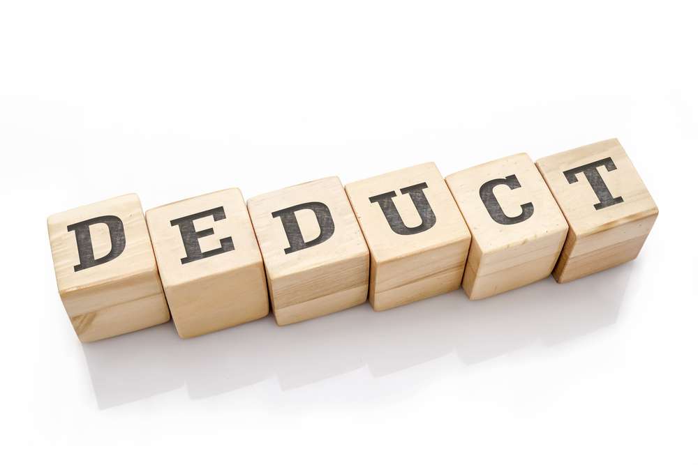 Deduct,Word,Made,With,Building,Blocks,Isolated,On,White