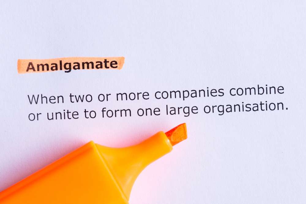Amalgamate,Word,Highlighted,On,The,White,Paper
