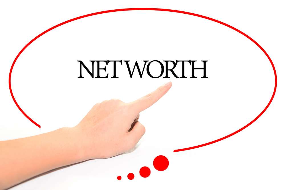 Hand,Writing,Net,Worth,With,The,Abstract,Background.,The,Word