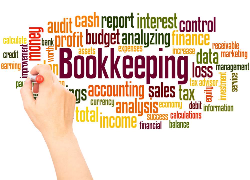 Bookkeeping,Word,Cloud,Hand,Writing,Concept,On,White,Background.